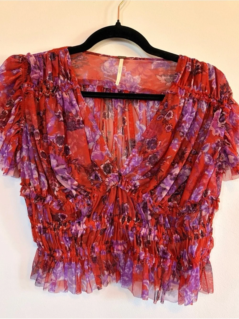 Free People Making Me Smile Mesh Top